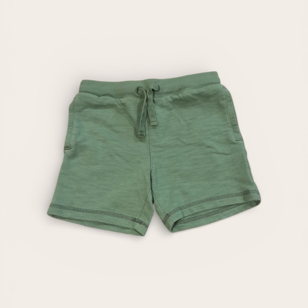 Janie and Jack Olive Green Slub Shorts